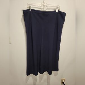 Marina Rinaldi Size 27 Us Size 18 Navy Pencil Skirt. Made In Italy